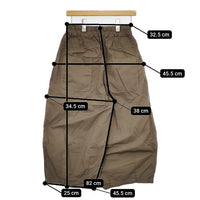 pas a pas イージーパンツ 後染め加工 ワイド コットン パンツ カーキ レディース パスアパス【中古】5-0824M∞
