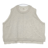 tumugu TK22301a コットン ランダム リブ ノースリーブニット ベスト ライトグレー レディース ツムグ【中古】5-0904M△