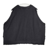 tumugu TK22301a コットン ランダム リブ ノースリーブニット ベスト ブラック レディース ツムグ【中古】5-0904M△