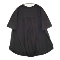 HIYORI バックギャザーコットン オーバーサイズ 半袖Ｔシャツ カットソー ブラック レディース ヒヨリ【中古】5-0725S♪
