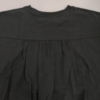 HIYORI バックギャザーコットン オーバーサイズ 半袖Ｔシャツ カットソー ブラック レディース ヒヨリ【中古】5-0725S♪