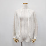 PUPULA リネン混 ボレロ サイズ38 カーディガン ホワイト レディース ププラ【中古】5-0811M◎