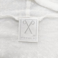 PUPULA リネン混 ボレロ サイズ38 カーディガン ホワイト レディース ププラ【中古】5-0811M◎