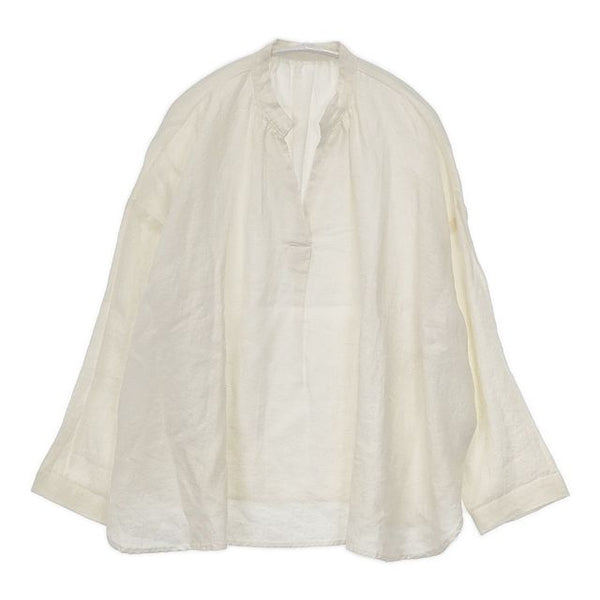 cinq symphonie スキッパー プルオーバー ブラウス シャツ オフホワイト レディース サンクサンフォニー【中古】5-0824M∞