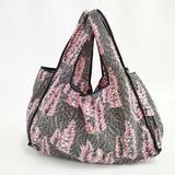 ANOKHI インド製 コットン 総柄 トートバッグ グレー ピンク レディース アノーキ【中古】5-1029G∞