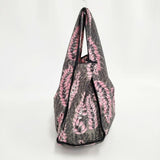 ANOKHI インド製 コットン 総柄 トートバッグ グレー ピンク レディース アノーキ【中古】5-1029G∞