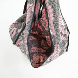 ANOKHI インド製 コットン 総柄 トートバッグ グレー ピンク レディース アノーキ【中古】5-1029G∞