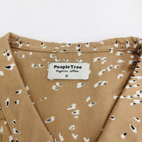 People Tree インド製 サイズM オーガニックコットン ノースリーブ ブラウス シャツ ベージュ レディース ピープルツリー【中古】5-0725S♪