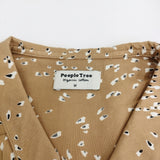 People Tree インド製 サイズM オーガニックコットン ノースリーブ ブラウス シャツ ベージュ レディース ピープルツリー【中古】5-0725S♪