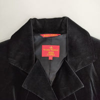 Vivienne Westwood Red Label ベロア オリゾンティ テーラードジャケット ブラック レディース ヴィヴィアンウエストウッドレッドレーベル【中古】5-1004T∞