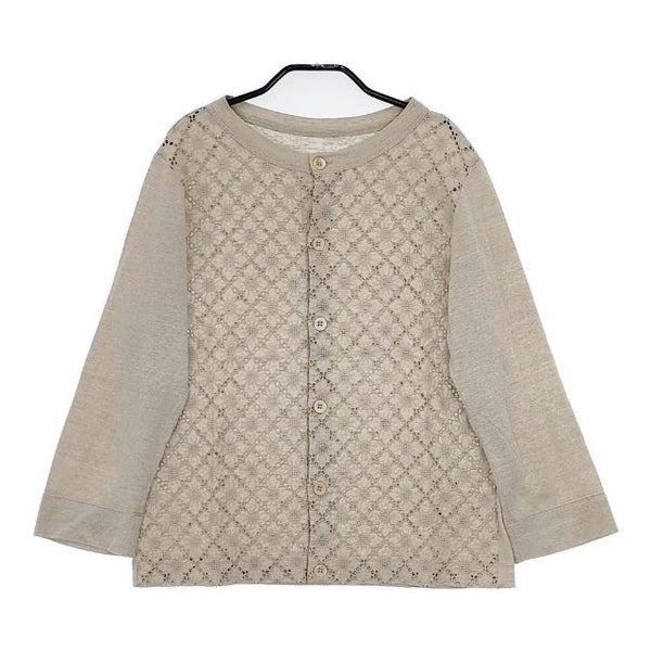 45R/45rpm リネン天竺のカットワークカーディガン 定価41800円 カーディガン ベージュ レディース フォーティーファイブアールピーエム【中古】5-0824M∞