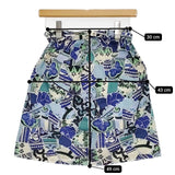 KENZO 長袖カットソー 巻きスカート ラップ 総柄 セットアップ ブルー レディース ケンゾー【中古】5-1109M∞