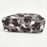 Kate Spade ネコ柄 エコバッグ トートバッグ グレー ブラウン ホワイト レディース ケイトスペード【中古】5-1029G∞