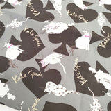 Kate Spade ネコ柄 エコバッグ トートバッグ グレー ブラウン ホワイト レディース ケイトスペード【中古】5-1029G∞