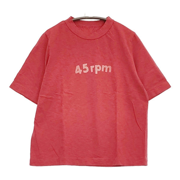 45R/45rpm ロゴプリントの45星Tシャツ 定価8800円 半袖 カットソー レッド レディース フォーティーファイブアールピーエム【中古】5-0718S♪