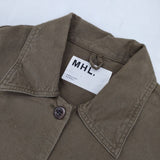 MHL. 595-8158501 FADED COTTON CANVAS シャツワンピ ワンピース カーキ レディース エムエイチエル【中古】5-1129M∞