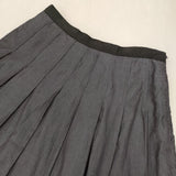 MARGARET HOWELL 578-132312 コットン プリーツ スカート ネイビー レディース マーガレットハウエル【中古】5-1129M∞