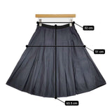 MARGARET HOWELL 578-132312 コットン プリーツ スカート ネイビー レディース マーガレットハウエル【中古】5-1129M∞