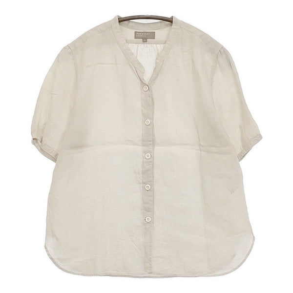 MARGARET HOWELL 578-8152041 SOFT LINEN SHIRT サイズ1 定価25300円 ブラウス シャツ ベージュ レディース マーガレットハウエル【中古】5-0725S♪