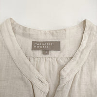 MARGARET HOWELL 578-8152041 SOFT LINEN SHIRT サイズ1 定価25300円 ブラウス シャツ ベージュ レディース マーガレットハウエル【中古】5-0725S♪