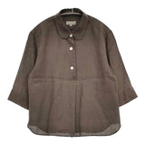 MARGARET HOWELL 578-0152604 LINEN VOILE SHIRT 七分袖 プルオーバー ブラウス シャツ 20SS ブラウン レディース マーガレットハウエル【中古】5-1129M∞