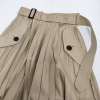 Sacai Cotton Gabardine Skirt 定価99000円 SCW-214 サイズ1 プリーツ ベルテッド ロングスカート ベージュ レディース サカイ【中古】5-0718G♪
