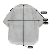 MHL. COTTON LINEN STRIPE 595-2152505 サイズ1 定価18700円 ストライプ 半袖シャツ ホワイト グレー レディース エムエイチエル【中古】5-0806S♪