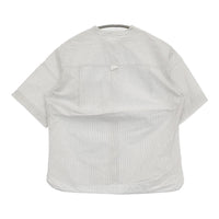 MHL. YARN DYE COTTON LINEN595-9152550 2 定価18700円 ストライプ 半袖シャツ 19SS ホワイト グレー レディース エムエイチエル【中古】5-0806S♪