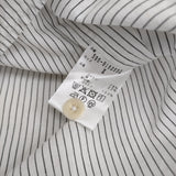 MHL. YARN DYE COTTON LINEN595-9152550 2 定価18700円 ストライプ 半袖シャツ 19SS ホワイト グレー レディース エムエイチエル【中古】5-0806S♪