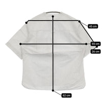 MHL. YARN DYE COTTON LINEN595-9152550 2 定価18700円 ストライプ 半袖シャツ 19SS ホワイト グレー レディース エムエイチエル【中古】5-0806S♪