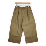 bulle de savon ロールアップ コットンナイロン ワイドイージー パンツ カーキ レディース ビュルデサボン【中古】5-1109G∞