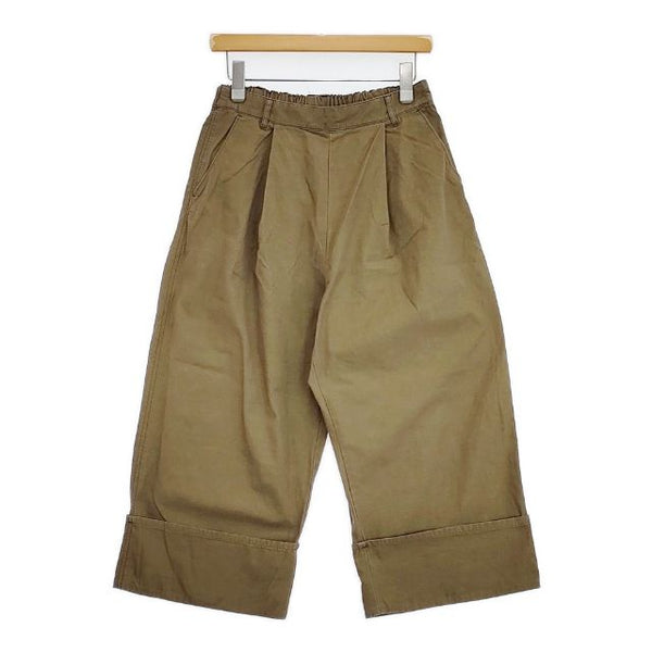 bulle de savon ロールアップ コットンナイロン ワイドイージー パンツ カーキ レディース ビュルデサボン【中古】5-1109G∞
