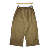 bulle de savon ロールアップ コットンナイロン ワイドイージー パンツ カーキ レディース ビュルデサボン【中古】5-1109G∞