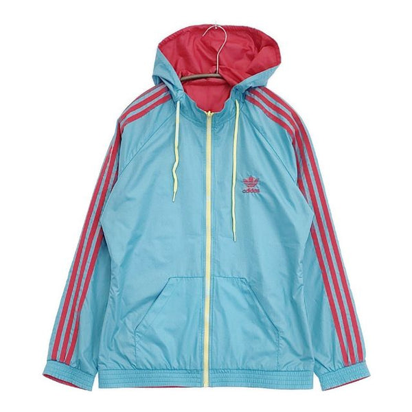adidas リバーシブル ジャケット ブルゾン ライトブルー レッド レディース アディダス【中古】5-1109M∞