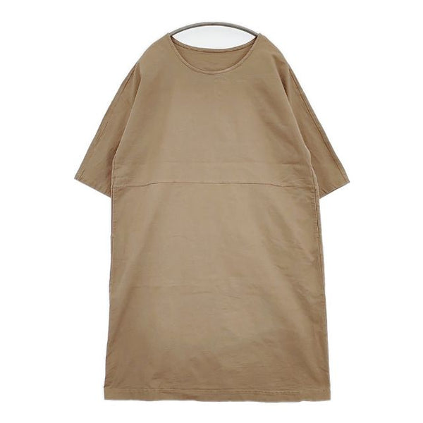 hobonichi + a IOHOP-13S86 コットンストレッチ ワンピース ベージュ レディース ほぼ日/エードット/大橋歩【中古】5-1109S∞