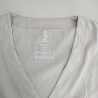 O2 BETTER THAN ONE ほぼ日 短丈 コットン カーディガン ライトグレー レディース【中古】5-0824M∞