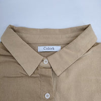 COLORK カラック コーデュロイ ワイド 長袖シャツ ベージュ レディース【中古】5-1004T∞