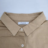 COLORK カラック コーデュロイ ワイド 長袖シャツ ベージュ レディース【中古】5-1004T∞