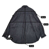 nest Robe 01233-1428 コットンリネンダンガリー袖フリルシャツ 定価26400円 長袖シャツ ネイビー レディース ネストローブ【中古】5-1214M∞