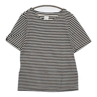 atelier naruse na-07037 サイズF ボーダー 半袖Ｔシャツ カットソー ホワイト ブラック レディース アトリエナルセ【中古】5-0806S♪