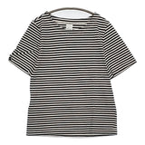 atelier naruse na-07037 サイズF ボーダー 半袖Ｔシャツ カットソー ホワイト ブラック レディース アトリエナルセ【中古】5-0806S♪