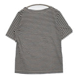 atelier naruse na-07037 サイズF ボーダー 半袖Ｔシャツ カットソー ホワイト ブラック レディース アトリエナルセ【中古】5-0806S♪