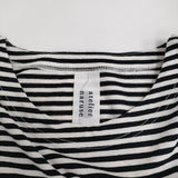 atelier naruse na-07037 サイズF ボーダー 半袖Ｔシャツ カットソー ホワイト ブラック レディース アトリエナルセ【中古】5-0806S♪
