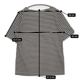 atelier naruse na-07037 サイズF ボーダー 半袖Ｔシャツ カットソー ホワイト ブラック レディース アトリエナルセ【中古】5-0806S♪
