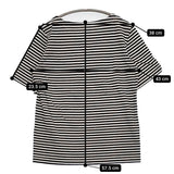 atelier naruse na-07037 サイズF ボーダー 半袖Ｔシャツ カットソー ホワイト ブラック レディース アトリエナルセ【中古】5-0806S♪