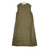 fog linen work ノースリーブ リネン ワンピース カーキ レディース フォグリネンワーク【中古】5-0806S♪