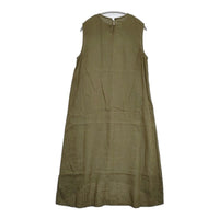 fog linen work ノースリーブ リネン ワンピース カーキ レディース フォグリネンワーク【中古】5-0806S♪