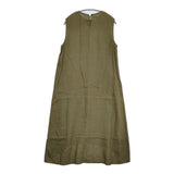 fog linen work ノースリーブ リネン ワンピース カーキ レディース フォグリネンワーク【中古】5-0806S♪