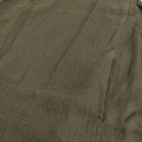 fog linen work ノースリーブ リネン ワンピース カーキ レディース フォグリネンワーク【中古】5-0806S♪