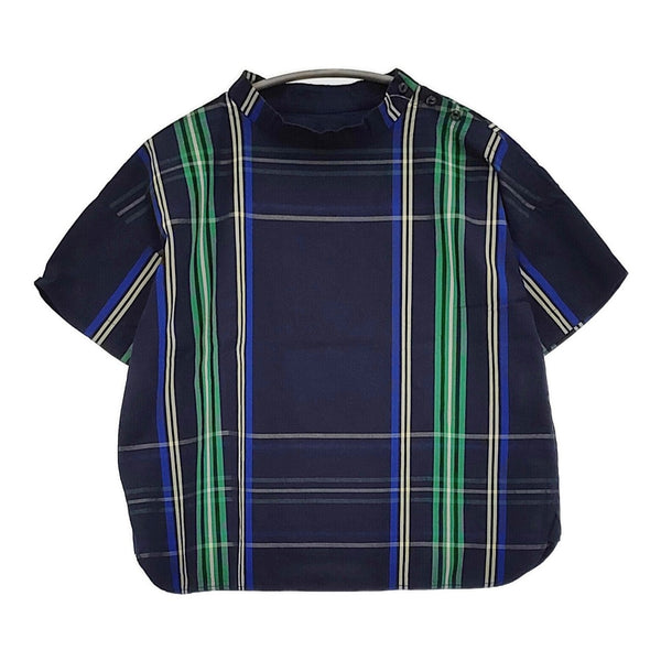BEAMS BOY ボーイビッグタータンプルオーバー 定価11880円 ブラウス シャツ 24SS ネイビー レディース ビームスボーイ【中古】5-0731S♪